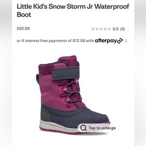 Merrell Little Kid's Snow Storm Jr Waterproof Boot - new in box!